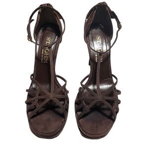 St. John Brown Strappy Heels Size 8.5B